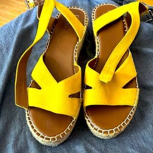 Franco Sarto Yellow summer sandals. Great condition. Worn once!